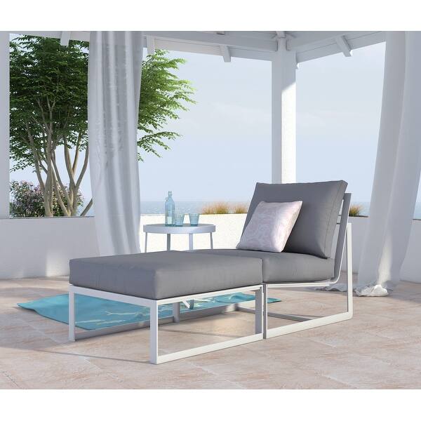 Elle Decor Mirabelle Outdoor Armless Lounge 29 Chair French White Overstock 21944663