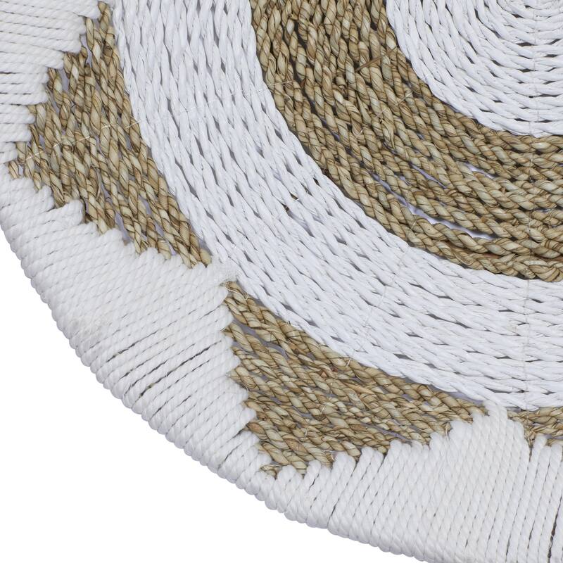 Cotton Fabric Plate Handmade Woven Home Wall Decor - Set of 3 Black or White - Roche River Decor