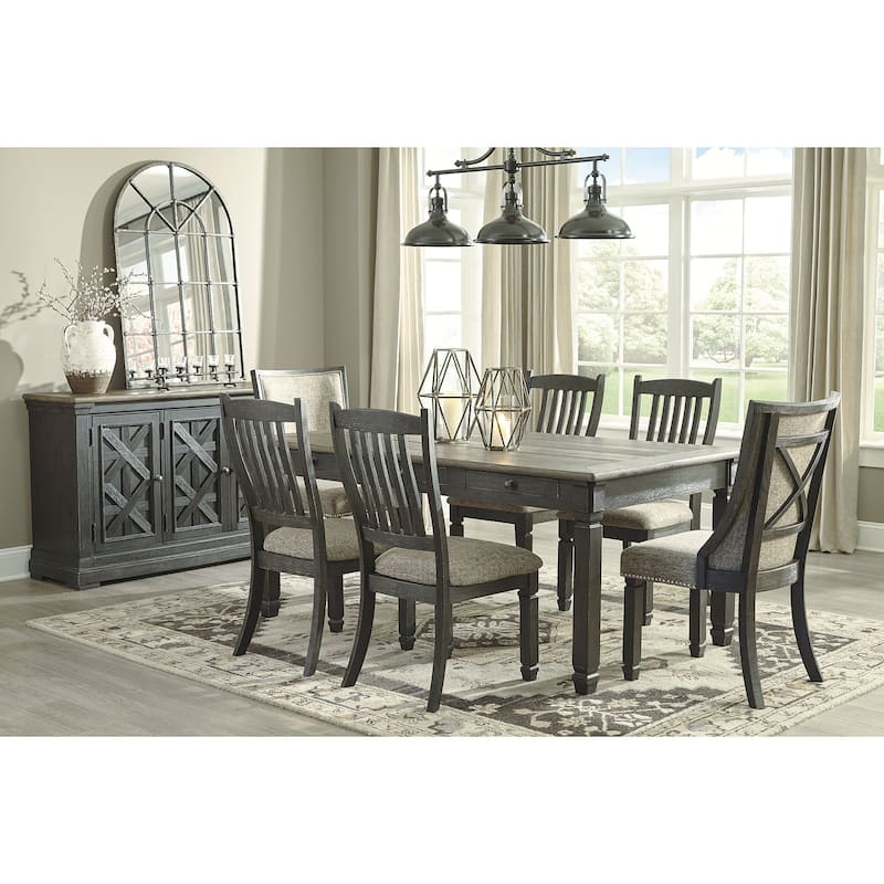 Signature Design by Ashley Tyler Creek Black / Grayish Brown 7-Piece Dining Package