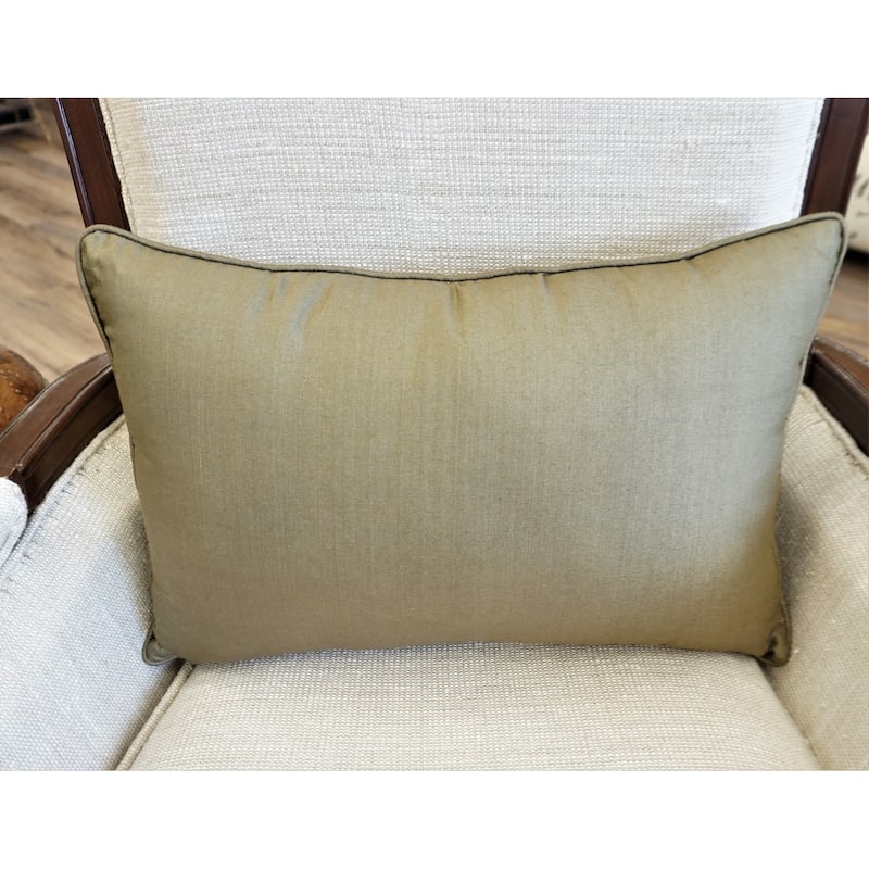 Home&Manor Premium Silk Throw Lumbar Olive
