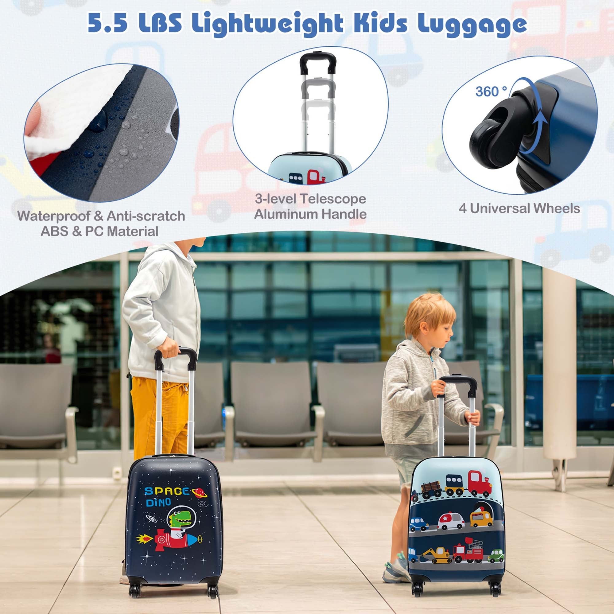 5 PCS Travel Luggage Set Travel Rolling Suitcase for Boys Girls On Sale Bed Bath Beyond 40724884