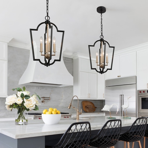 Lantern chandelier black discount
