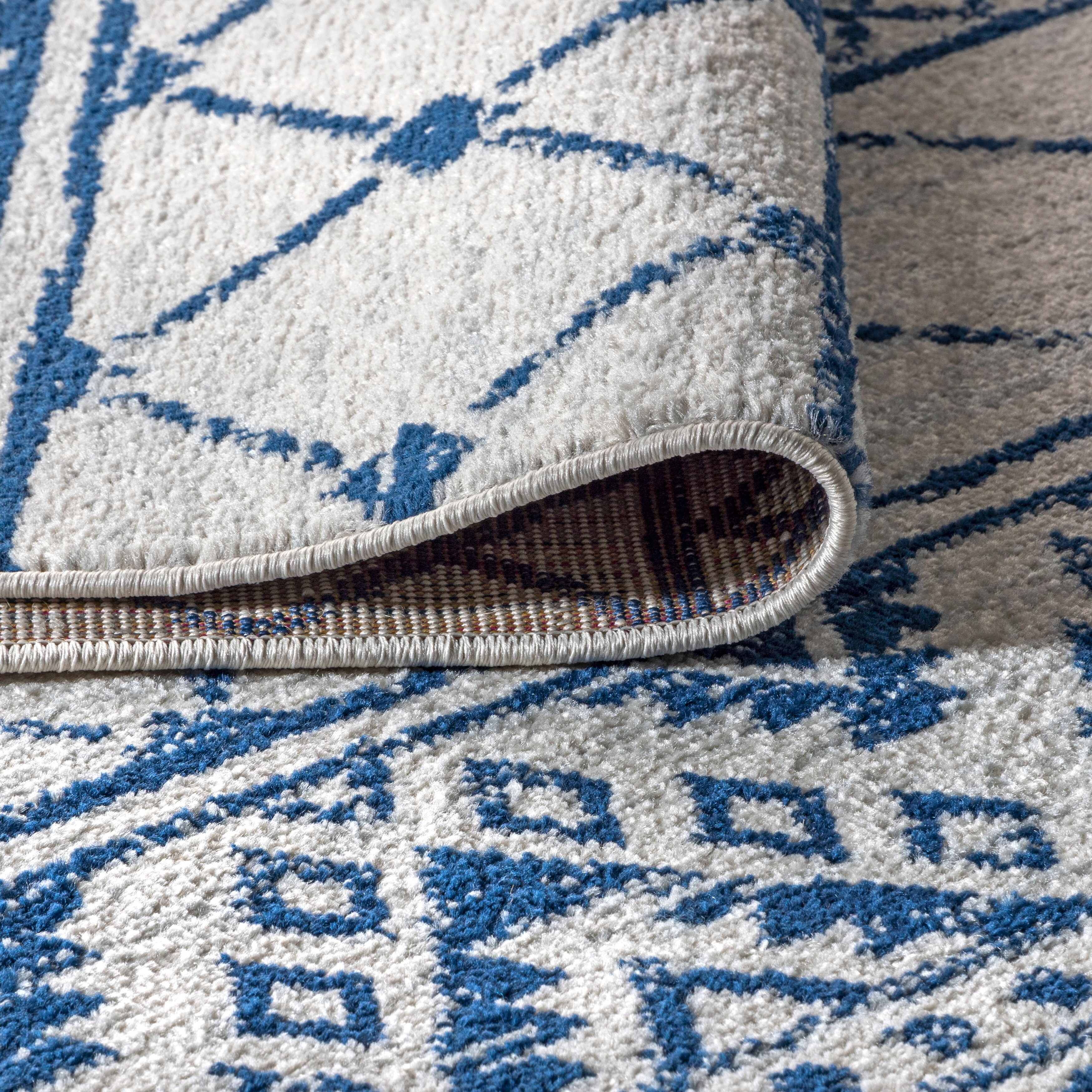 Shop Jonathan Y Moroccan Hype Boho Vintage Tribal Cream Blue 2 Ft