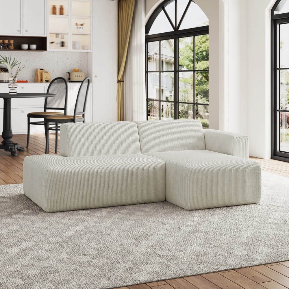 Oversized Corduroy Modular Sectional Fabric Sofa Set