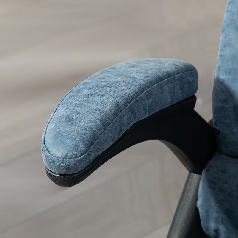 PU Leather 360° Swivel High Back Office Recliner with Vibration Massage, Lumbar Heating, Adjustable Height