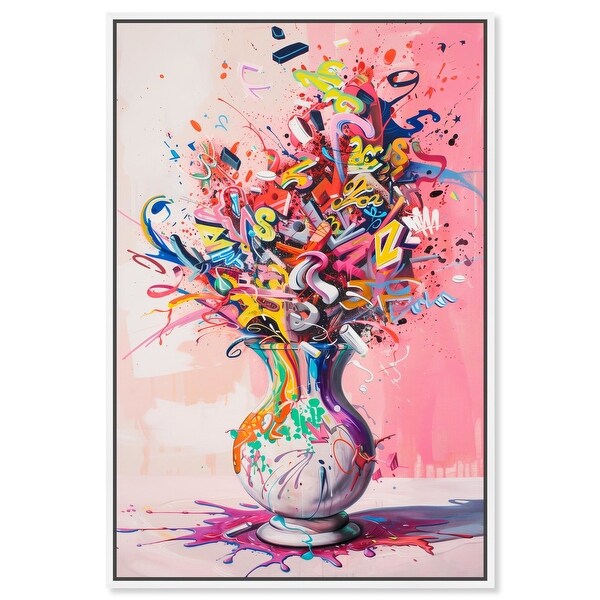 Burst of Color Vase Canvas Graffiti Pop Art by Art Remedy - Bed