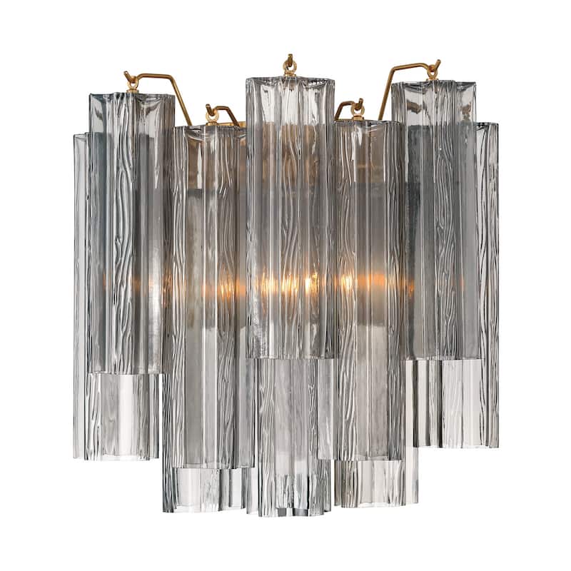 Crystorama Lighting Group ADD-303-SM Addis 2 Light 15" Tall Wall - Aged Brass