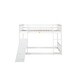 preview thumbnail 9 of 38, Floor Bunk Bed with Climbing Ramp,Ladder and Safety Guardrail,Twin Over Twin for Bedroom