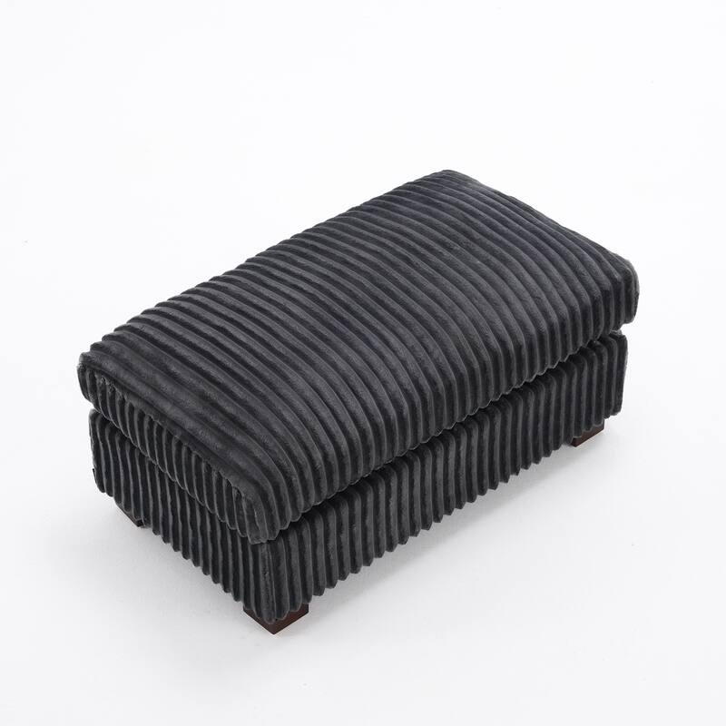 40" W Oversized Rectangle Plush Corduroy Ottoman