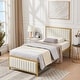 preview thumbnail 5 of 20, Javlergo Set of 2 Twin Kids Bed Frame with Upholstered Tufted Headboard & Footboard Heavy Duty No Box Spring Needed Bed for kid