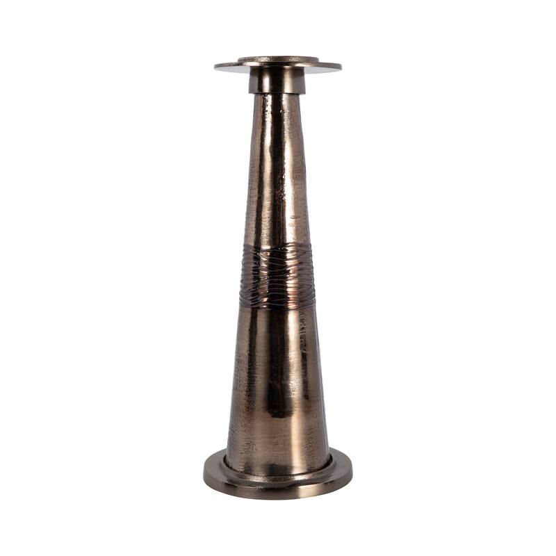 Sagebrook Home Modern Glass Bronze Antique Like Pillar Candle Holder
