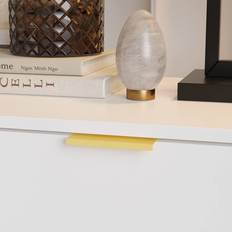 Kerrogee 3-Drawer Chest - Wooden Storage Dresser with Metal Legs