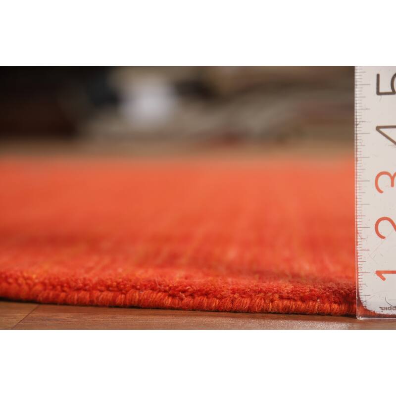 Hand Knotted Oriental 100% Wool Carpet Tribal Animal Pictorial Oranges & Rust Gabbeh Area Rug - 6' 6'' X 6' 6''
