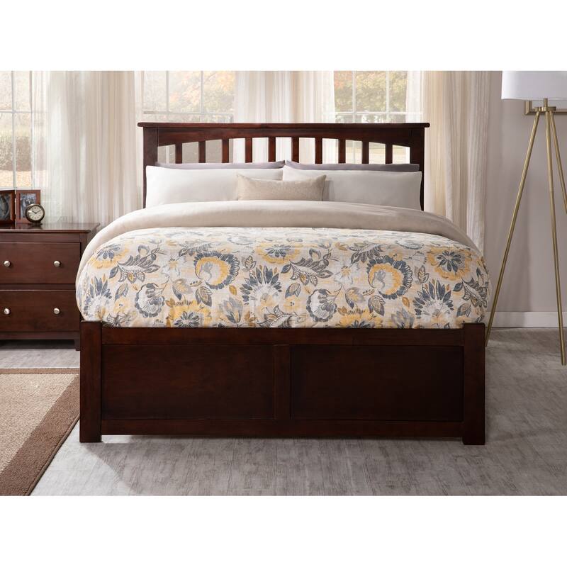 Mission Platform Bed with Footboard and Twin XL Trundle