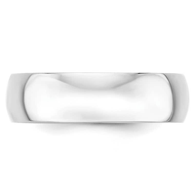 Curata 10k White Gold Unisex 6 mm Half-Round Light Wedding Band (sizes 4-14)