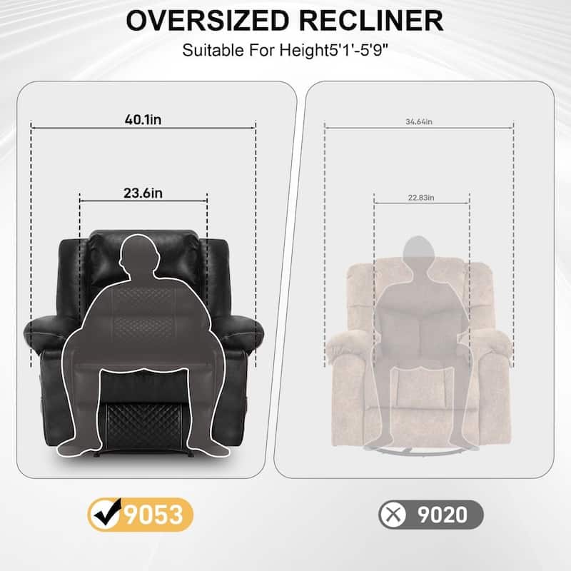 Breathable Leather Manual Massage Recliner Chair