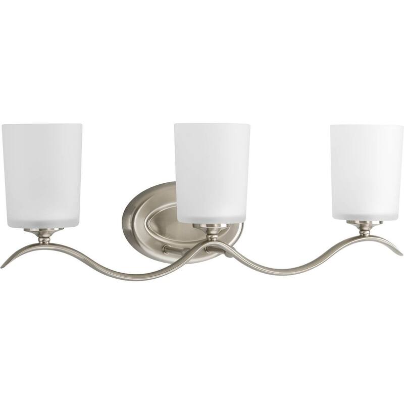 Inspire Collection 3-light Brushed Nickel Bath Light - 22.375"W 8.1875"H