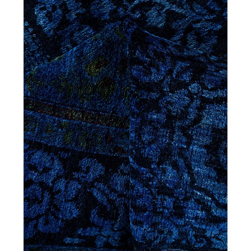 Overdyed One-of-a-Kind Hand-Knotted Area Rug - Blue - 4' 10" x 7' 7"