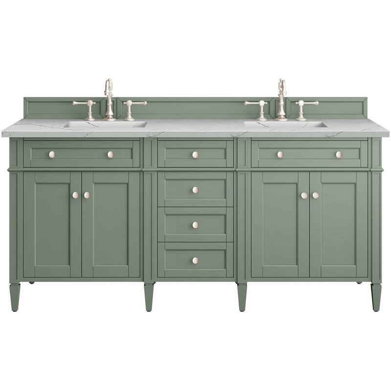 James Martin Vanities 650-V72-FENC Brittany 72" Free Standing Double - Smokey Celadon