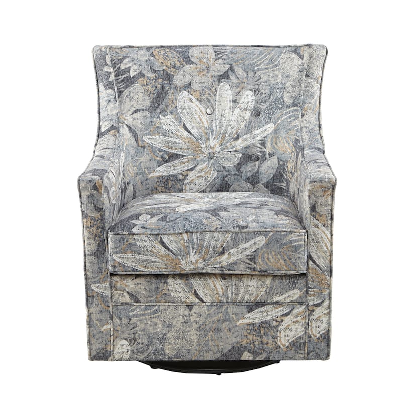 Madison Park Minkoff Blue Curve Back Swivel Glider Chair