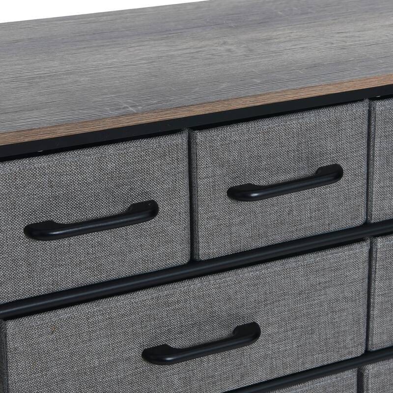 Household Essentials Victoria Dresser Table Storage Organizer with 8 Drawers and Shoe Shelf