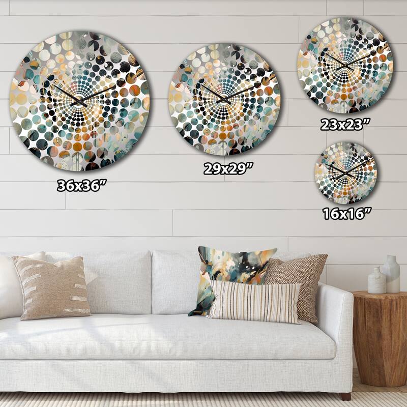 Designart "Abstract Modern Contemporary" Green Abstract Clocks Modern Oversized Wall Clocks For Bedroom
