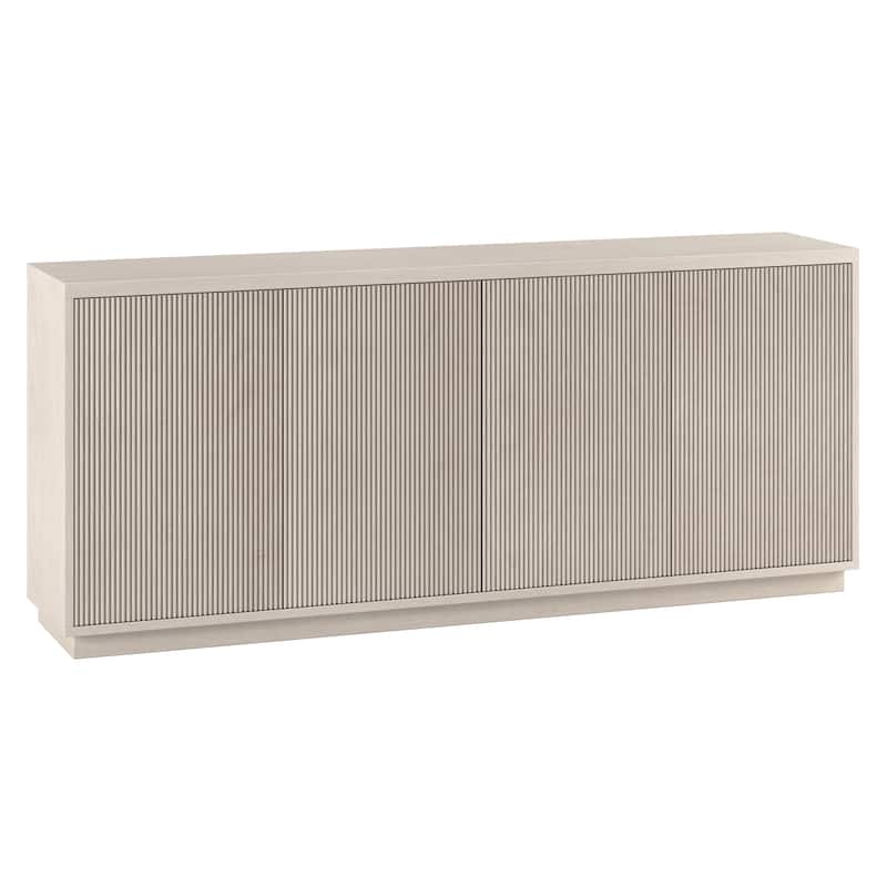 Alston 68" Wide Rectangular Fluted Buffet Table - 68" Wide - Alder White