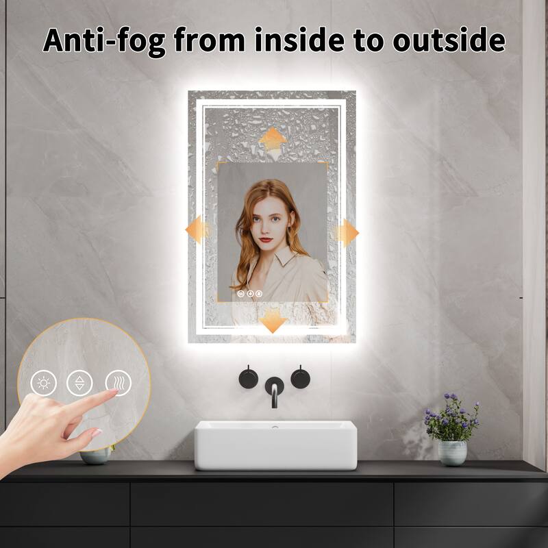 Modland Small Size LED Bathroom Mirror Back & Front Lighted Anti-Fog