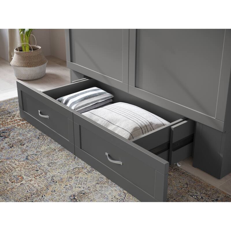 Hamilton Murphy Bed Chest with Storage Drawer and Built-In Charger