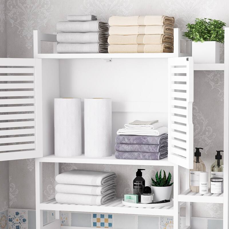Bathroom Over-the-Toilet Storage Bamboo Over-the-Toilet Cabinet with Shelf