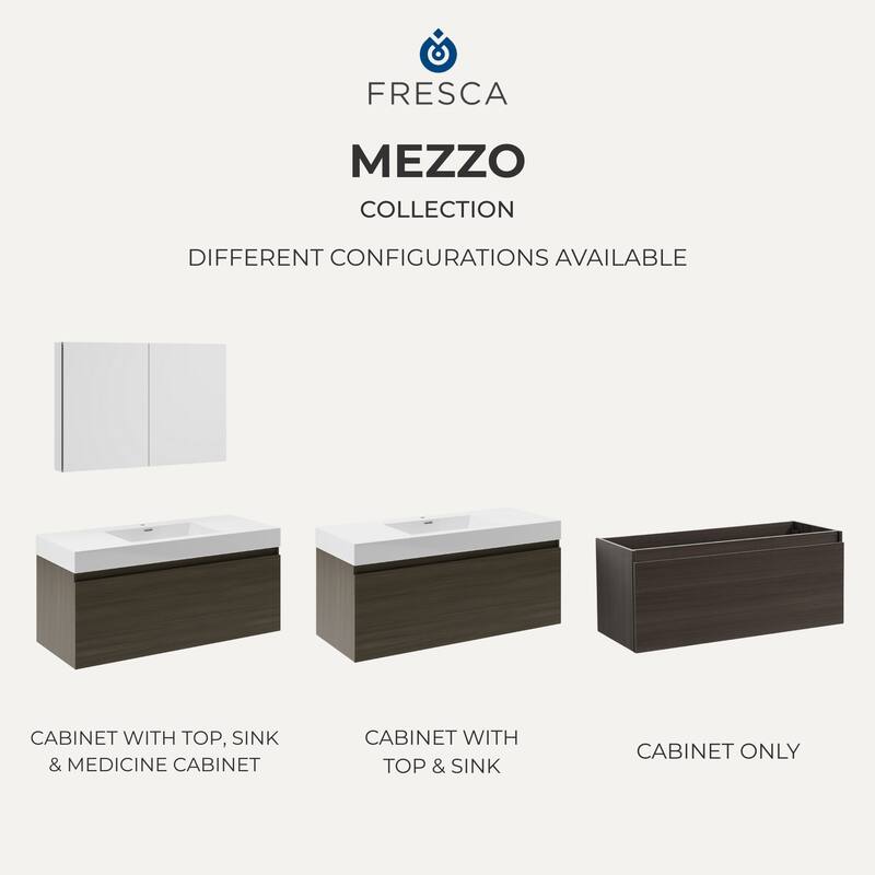 Fresca Mezzo 35-7/16" Wall Mounted / Floating MDF Vanity with Sink,