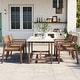 preview thumbnail 11 of 15, Roomfitters Farmhouse 5-Piece Outdoor Dining Set for 4, 59-Inch Rectangular Table, Umbrella Hole, Acacia Light Brown,Light Grey