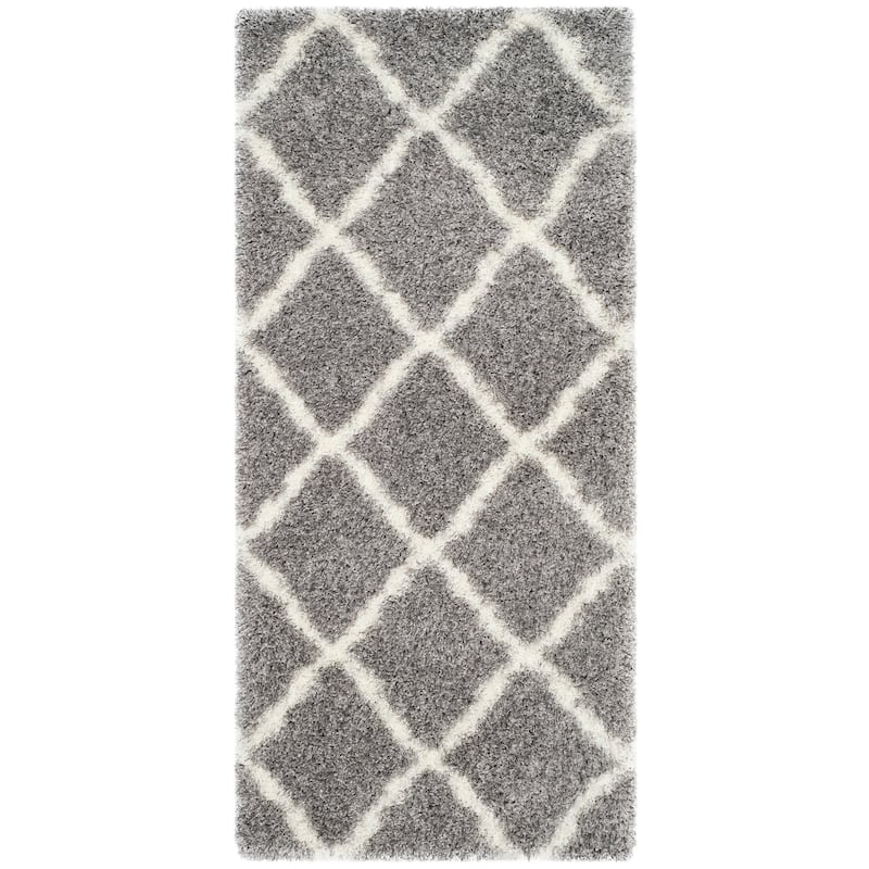 SAFAVIEH Montreal Shag Marcelle 2-inch Thick Rug - 2'3" x 5' - Grey/Ivory