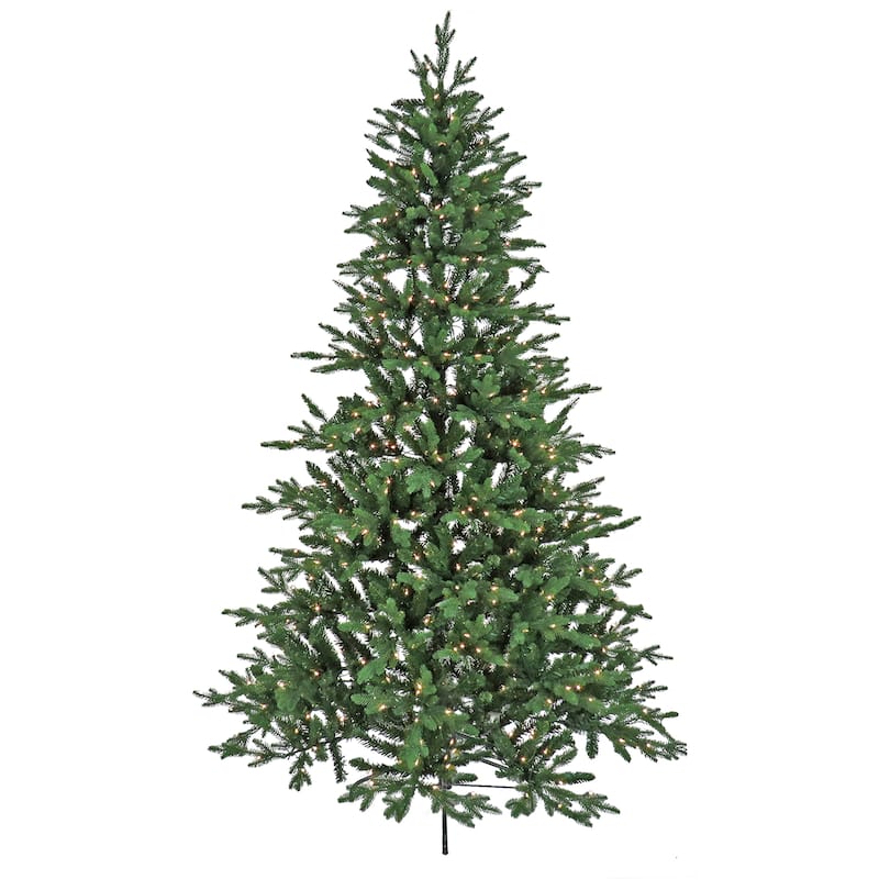 National Tree Company 7.5 ft. Pre-lit Artificial Feel Real Merryweather Fir Hinged Tree, 750 Clear Lights- UL - 7.5 Foot