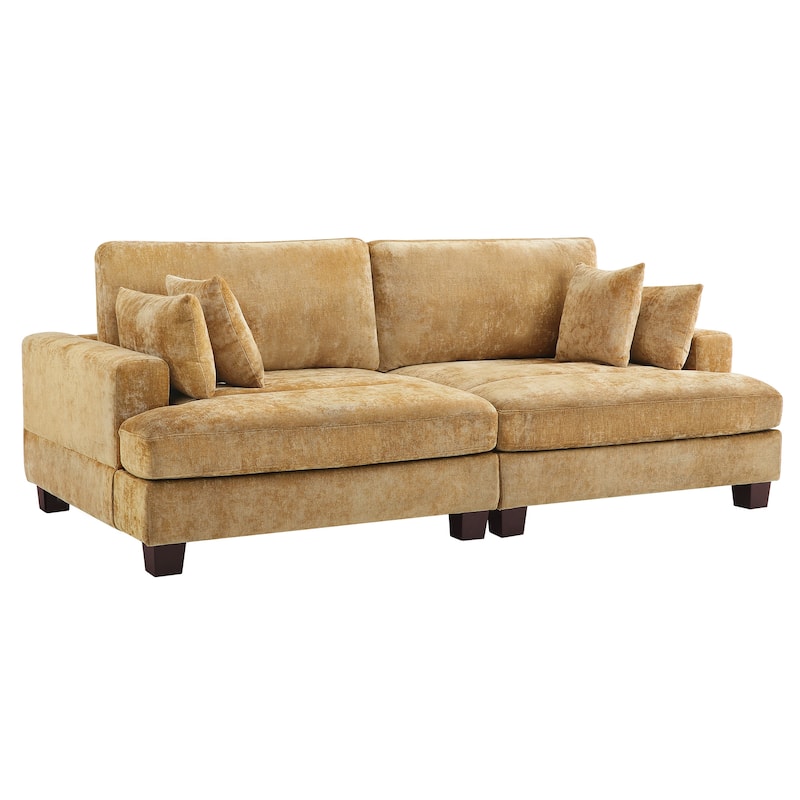 LUE BONA 87-in Modern 3-Seater Upholstered Sofa Couch Chenille Design for Living Room