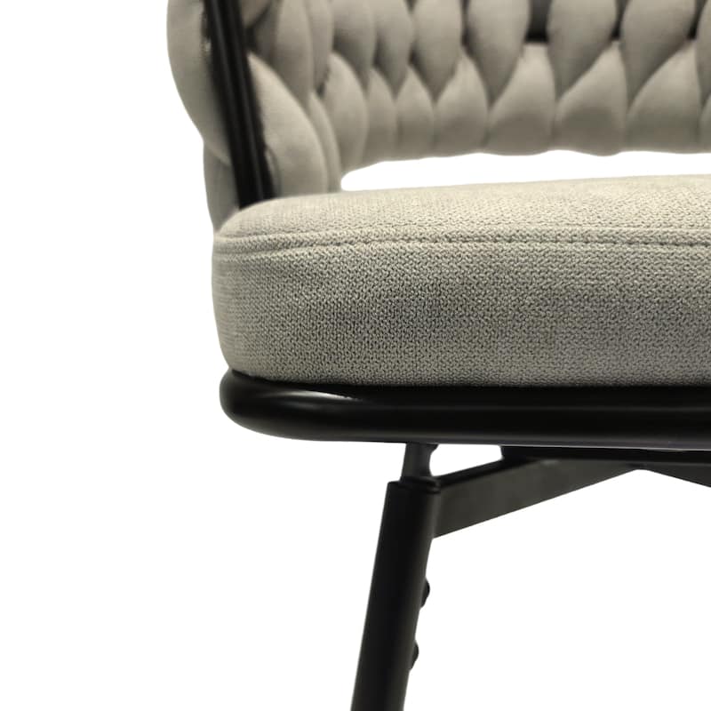 Woven Bar Stool Set of 2,Black legs Barstools