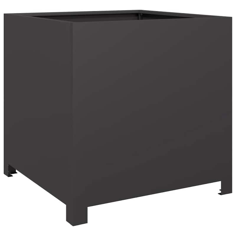 vidaXL Garden Planter Black Steel 19.7 in Durable Garden Planter - 19.7 x 19.7 x 19.7 in
