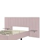 preview thumbnail 19 of 64, Full/Queen Size Upholstered Bed with Velvet Headboard and Integrated Shelves