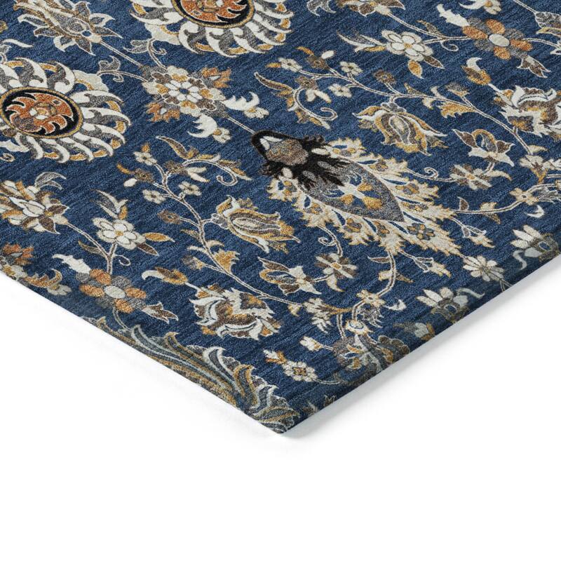 Machine Washable Indoor/Outdoor Traditional Persian Chantille Rug