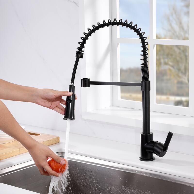 Luxier KTS13 Single Handle Pull Down Sprayer Kitchen Faucet