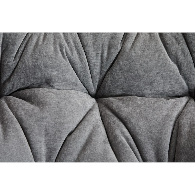 Dark Grey 37" Swivel Barrel Chair with Large Cushion