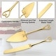 preview thumbnail 3 of 3, Cake Cutting Set for Wedding, Cake Knife and Server Set for Gift Big Heart - Gold