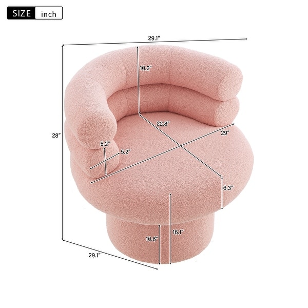dimension image slide 0 of 2, Christopher Knight Home - Swivel Bliss American Design Upholstered Round Swivel Barrel Chair with Teddy Fleece Fabric