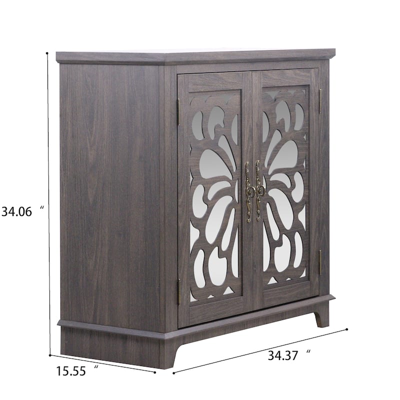 Elegant sideboard with 2 acrylic mirrored doors Sideboard and Buffet