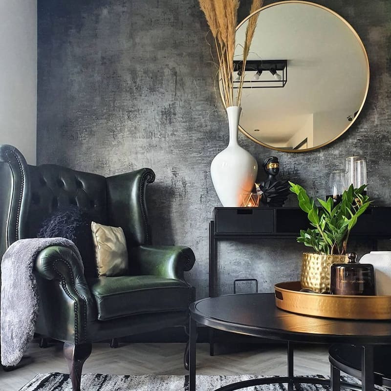 30 Inch Metal Framed Round Bathrrom Mirror For Wall