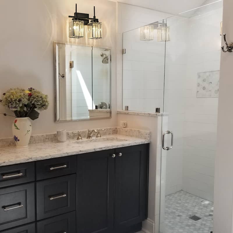 Modern Black 1/2/3/4/5-Light Bathroom Crystal Vanity Light Wall Sconces