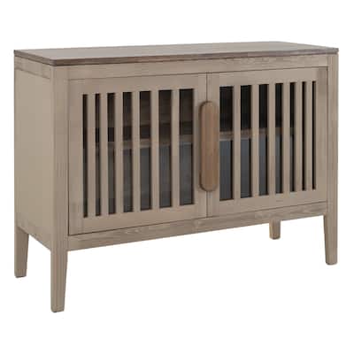 Maltie Sideboard Console Cabinet, 2 Doors, Sand Brown Wood, 54 Inch