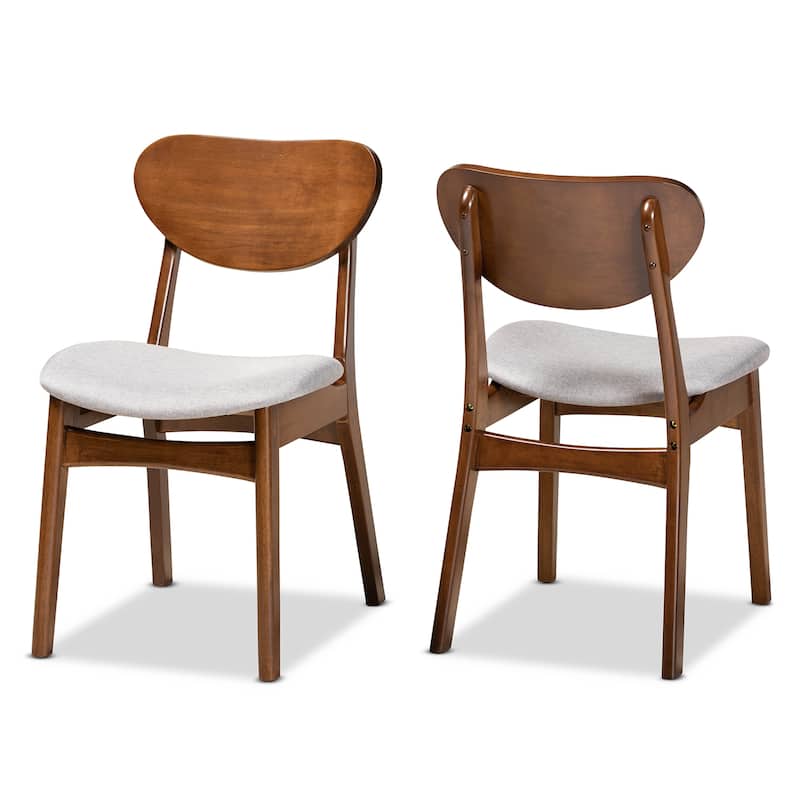 Katya Mid-Century Modern 2-Piece Dining Chair Set - Grey
