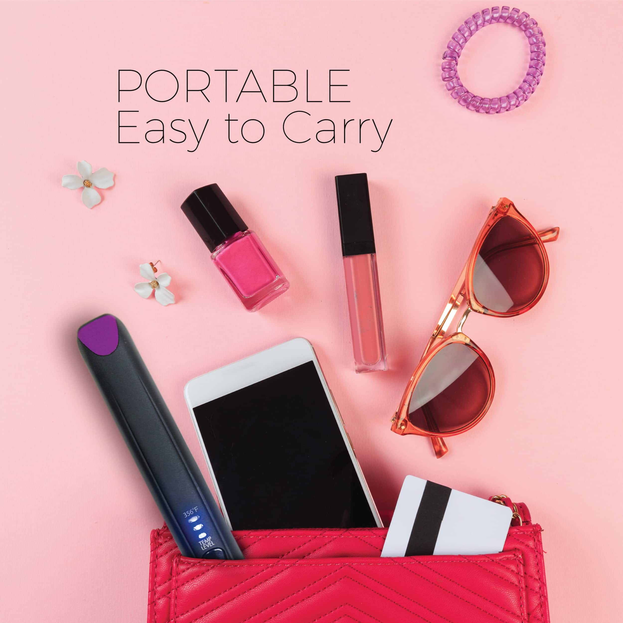 Pursonic USB Rechargeable Hair Straightener in Black and Purple Bed Bath & Beyond 36337611