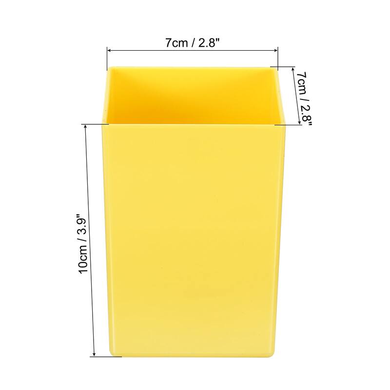 Pencil Holder, Plastic Makeup Brush Holder Square Desktop Organizer - Yellow
